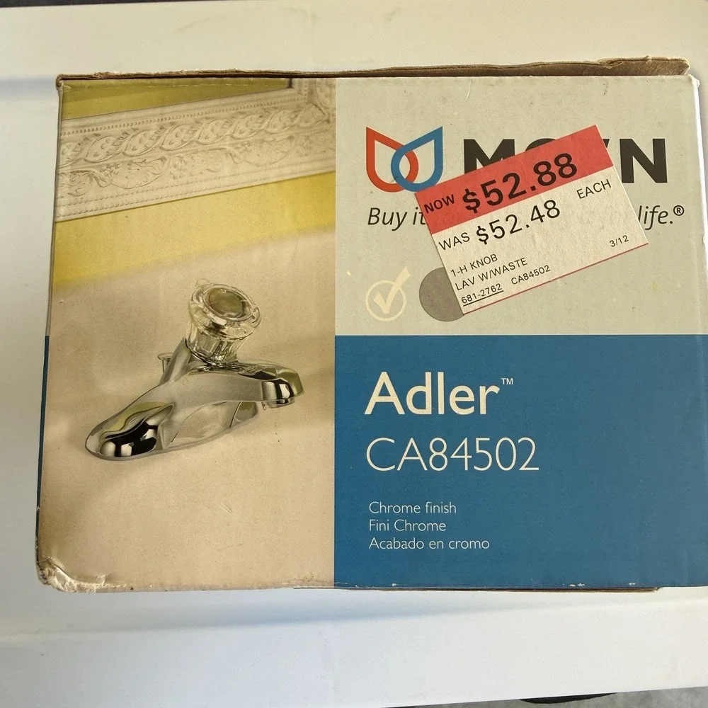 MOEN Adler CAL84502SRN Centerset 1-Handle Bathroom Faucet/ Brushed Nickel - NIB